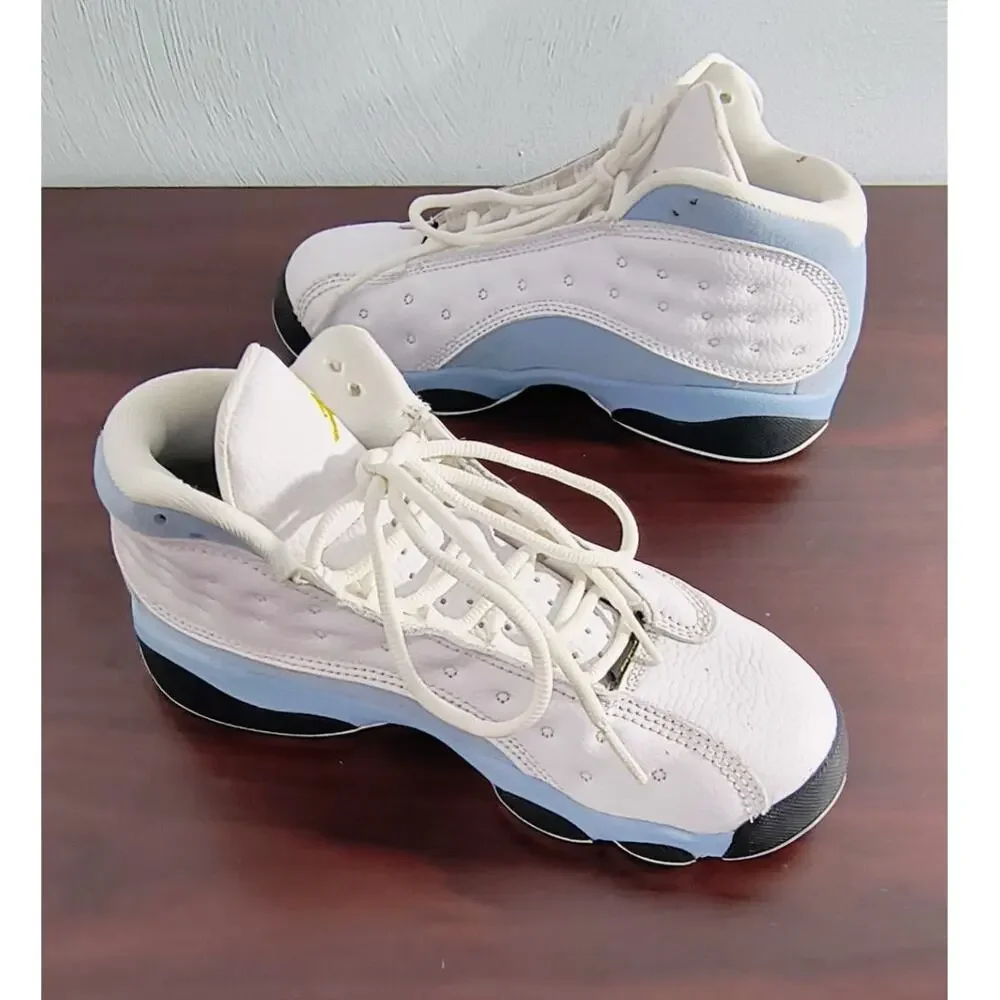 Air Jordan 13 Retro Sneakers White Blue Suede Youth Size 2.5Y DJ3005-170